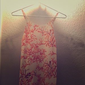 Sexy and unique coral print short dress